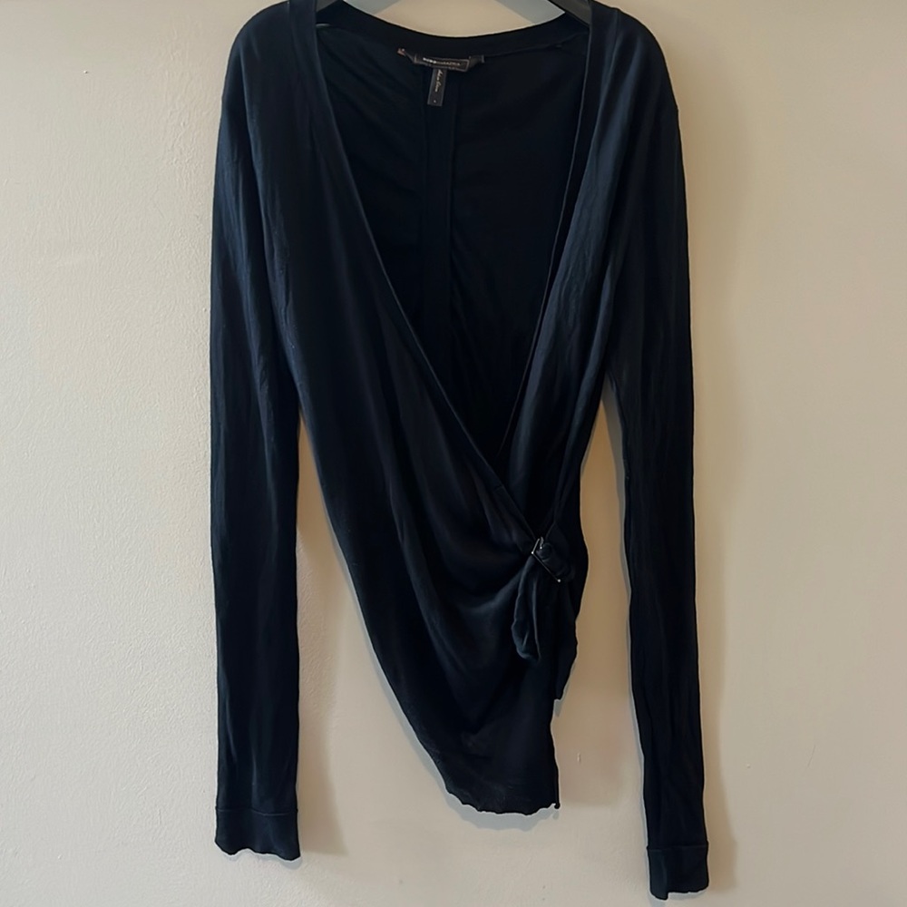 BCBGMAXAZRIA BLACK silk cashmere cardigan